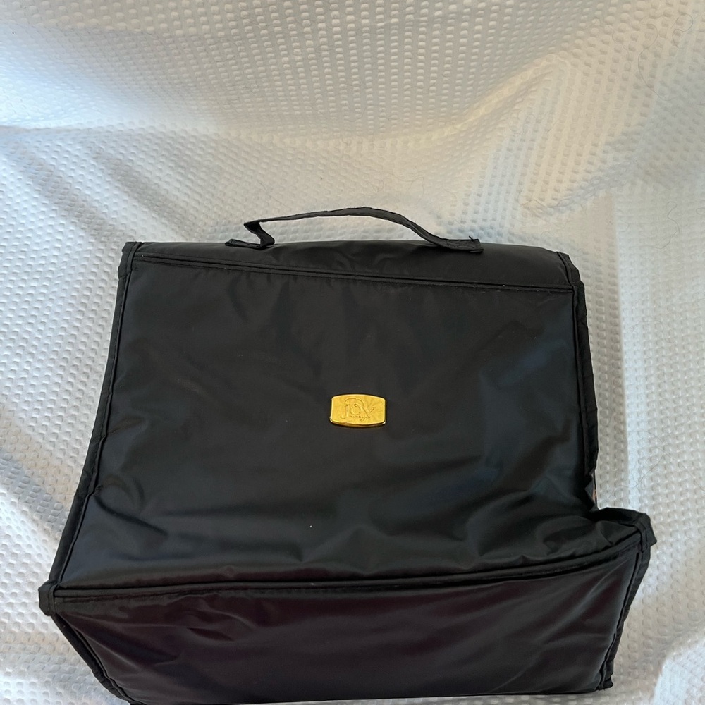 Joy Mangano Black Cosmetic Bag with Gold Accent
